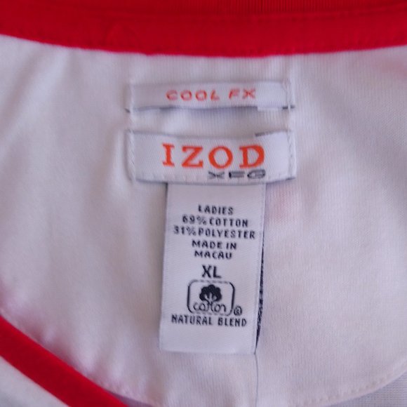 Nwt $48 IZOD White/Red Active-Wear Top Sweater XL - Picture 5 of 7